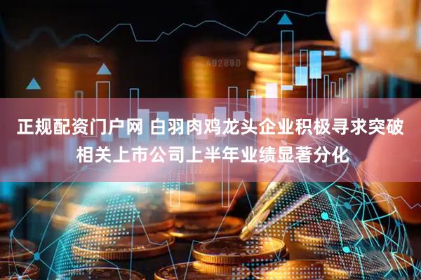 正规配资门户网 白羽肉鸡龙头企业积极寻求突破 相关上市公司上半年业绩显著分化